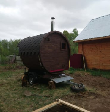 Монтаж бани-бочки №413 от 23.04.2021 в Чистополе